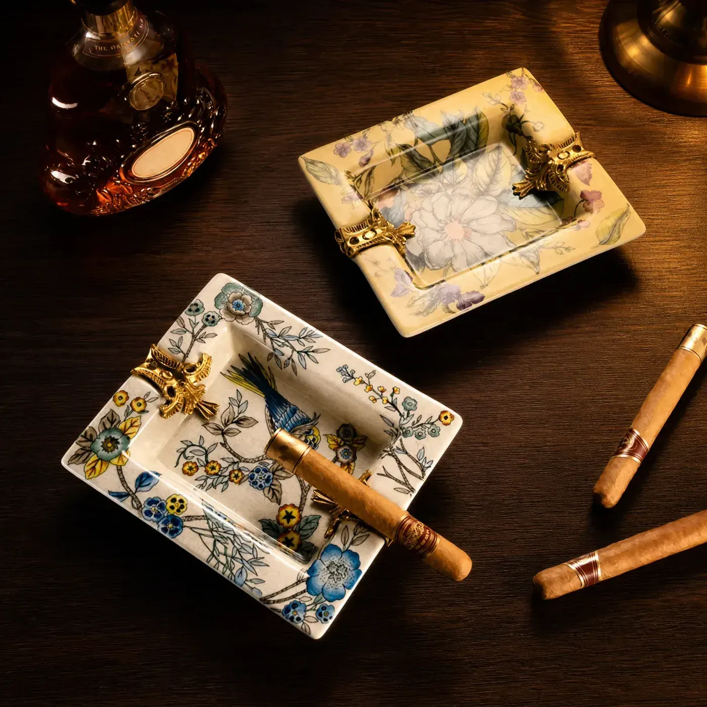 Custom branded ceramic cigar ashtrays for lounge and retail programmes
