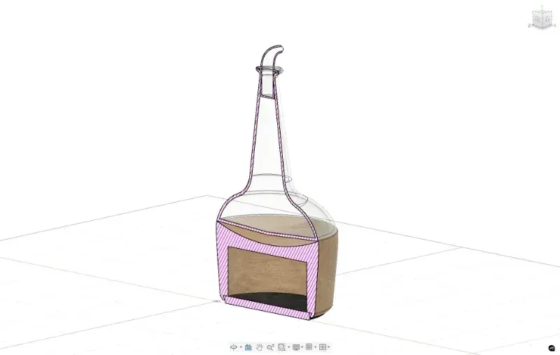 CAD concept cross-section developed after a distillery visit that inspired the pot still diffuser form